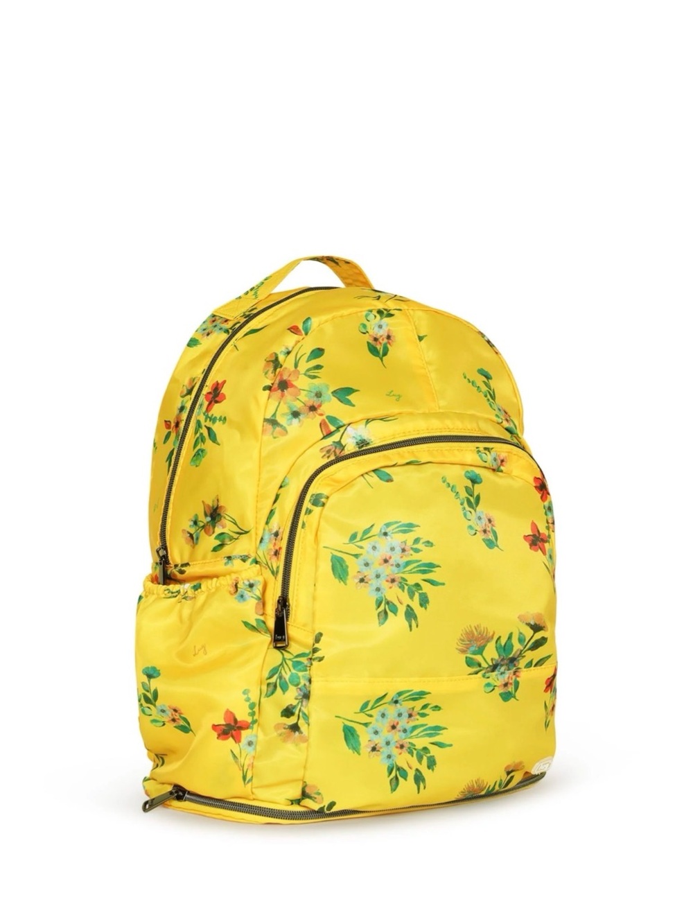 New Lug Echo 2 Packable Backpack Bouquet Yellow Floral Travel Bag Luggage Carry
